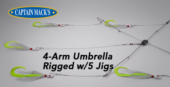 captian mack fishing lures Captain Mack's Umbrella Rig Components hybrids and largemouth bass Capt. Mack's 4-Arm Umbrella Rigs