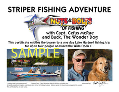 Striper Fishing Gift Certificate